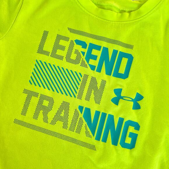 Under Armour Yellow Athletic T-Shirt Boys 4T Legend - Picture 2 of 4